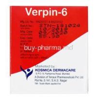 Verpin-6, Ivermectin tablets , 6 mg 4 tabs, Box side presentation with information on product