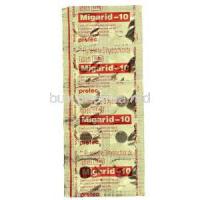 Migarid, Generic  Sibelium,  Flunarizine  10 mg Tablet