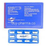 Myoril, Branded, Thiocolchicoside, 4 mg, Box and Strip