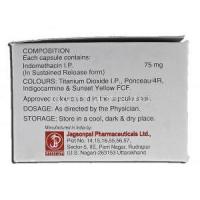Indocap Sustained Release, Generic Indocin, Indomethacin, 75 mg, Box description