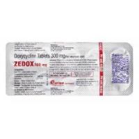 Zedox, Doxycycline 300mg tablet back