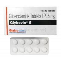Glybovin, Glibenclamide 5mg box and tablet