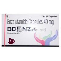 Bdenza , Enzalutamide capsules 40mg, 4 x 28 capsules, box front presentation