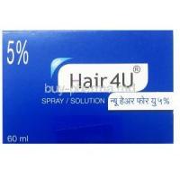 Hair4U, Minoxidil Topical Solution USP 5.0% 60ml, box top presentation