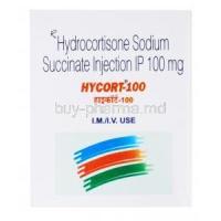 Hycort-100, Hydrocortisone Sodium Succinate Injection IP 100mg, box top presentation