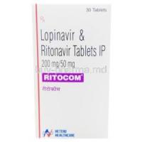 Generic Kaletra, Ritocom, Lopinavir 200mg/ Ritonavir 50mg, 30 tabs, box