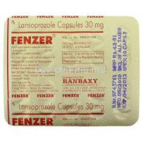 Fenzer, Generic  Prevacid,  Lansoprazole 30 Mg Packaging