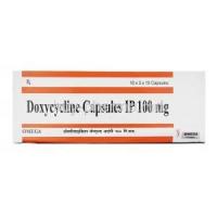 Doxycycline 100mg capsule (Omega Pharma)  box fron