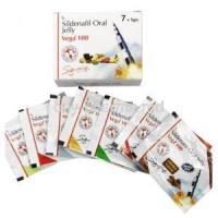 Vega Oral Jelly, Sildenafil 100mg box and sachets