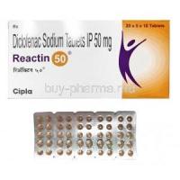 Reactin, Diclofenac Sodium 50mg box and tablet