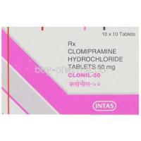 Clonil, Generic Anafranil,  Clomipramine Hydrochloride 50 Mg Box