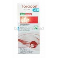 Foracort Inhaler, Formoterol Fumarate 6mcg and Budesonide 200mcg box side