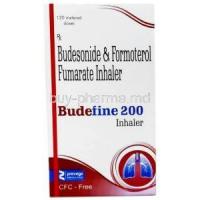 Budefine 200,  Formoterol 6mcg/ Budesonide 200mcg, Inhaler, Box front view