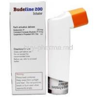 Budefine 200,  Formoterol 6mcg/ Budesonide 200mcg, Inhaler, Box information, Inhaler
