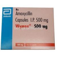 Wymox, Amoxicillin 500mg, Capsules, Pfizer, Box front view