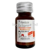 Zeebee Oral Suspension, Albendazole 200 mg, Oral Suspension 10 ml, Sun Pharmaceutical Industries, Bottle front view