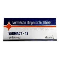 Vermact, Ivermectin 12mg, Dispersible Tablet, Mankind Pharma, Box front view