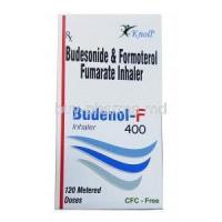 Budenol-F 400, Budesonide 400mcg/Formeterol 6mcg, Inhaler 120MD, Knoll, Box front view