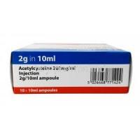 Acetylcysteine Solution for Injection, Acetylcysteine 200mg per mL,Ampule 10mL, Mucomyst, Box Top view