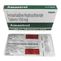 Amantrel, Amantadine 100mg, Tablet, Cipla, Box, Blisterpack information