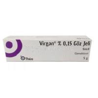 Virgan Ophthalmic Gel, Ganciclovir 0.15%, Eye Drops (Gel) 5g,Thea Pharmaceuticals Ltd, Box front view