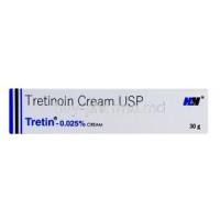 Tretin Cream, Tretinoin 0.025% ww, Cream 30g, Hesa Pharma, Box front view