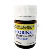 Florinef, Fludrocortisone 0.1 mg, 100tablet(Bottle), Aspen Pharma, Bottle front view