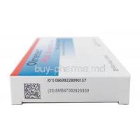 Olmetec Plus,Olmesartan 20 mg, Hydrochlorothiazide 12.5 mg, Tablet, Daiichi-Sankyo, Box side view