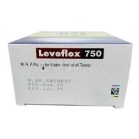 Levoflox 750, Levofloxacin 750mg, Cipla, Box side view