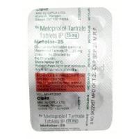 Metolar 25, Metoprolol Tartrate 25mg, Cipla, Blisterpack information
