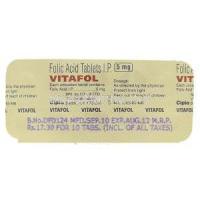Vitafol,  Folic Acid 5 Mg Packaging