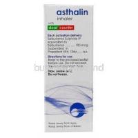 Asthalin Inhaler CFC Free, Salbutamol 100mcg,Inhaler 200 MD, Box information, Storage