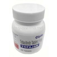 Tofajak, Tofacitinib 5mg, 60 tablets, Cipla Ltd,  Bottle front view