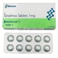 Rapacan, Sirolimus(Rapamycin) 1 mg, Biocon, Box front view-2