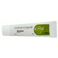 Zoster Cream, Acyclovir 5%, Cream 5g, Leeford Healthcare Ltd, Tube front view