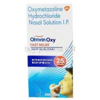 Otrivin Oxy Fast Relief Adult Nasal Spray, Oxymetazoline 0.05%, Nasal Spray 10mL,Box front view