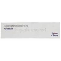 Cycloxan, Cyclophosphamide 50mg, Zydus Celexa, Box side view
