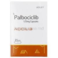 Adcilib, Palbociclib 125mg, 21capsules,Adley Formulations, Box front view
