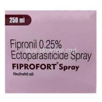 Fiprofort Spray, Fipronil 0.25%wv, Spray 250mL, SAVA Healthcare, Box top view