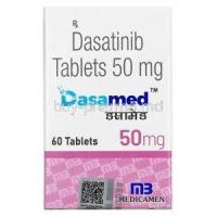 Dasamed, Dasatinib 50mg, 60tablet, Medicamen Biotech Ltd, Box front view