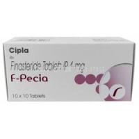 F-Pecia, Finasteride 1mg, Cipla, Box top view