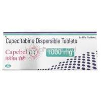 Capebel DT, Capecitabine 1000mg, Shipa Medicare Ltd, Box front view