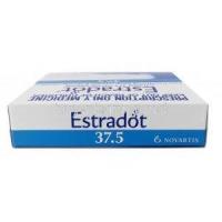 Estradot Patches, Oestradiol(Estradiol) 37.5mcg per 24 Hrs, Novartis, Box top view
