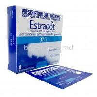 Estradot Patches, Oestradiol(Estradiol) 37.5mcg per 24 Hrs, Novartis, Box, Patch