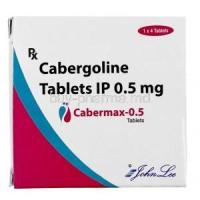 Cabermax 0.5, Cabergoline 0.5mg, 4tablets, John Lee, Box front view