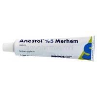Anestol Ointment, Lidocaine 5%, Ointment 30 g, Tube front view