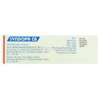 Syndopa CR, Generic  Sinemet,   Carbidopa 50 Mg /Levodopa 200 Mg Manufacturer Information