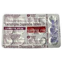 Lamitor DT 25, Lamotrigine 25mg, Torrent Pharma, Blisterpack information