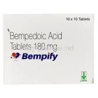 Bempify, Bempedoic acid 180mg, Lupin Ltd, Box front view
