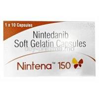 Nintena, Nintedanib 150mg, Soft Gelatin Capsule, Sun Pharmaceutical, Box front view